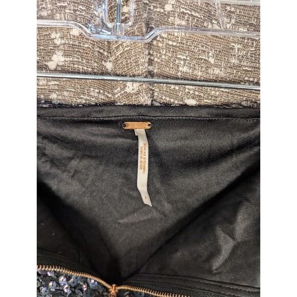 Free People Sequin Black/Navy Mini Skirt Women's Size 2 - Picture 6 of 10